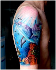 Half Sleeve Dolphin Art