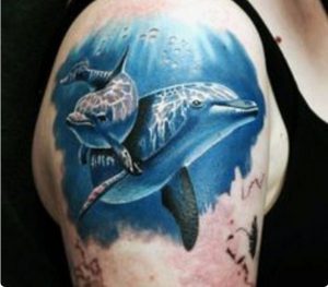 3D Dolphin Tattoo