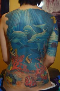 Bold Back Tattoo: Dolphin Tattoos